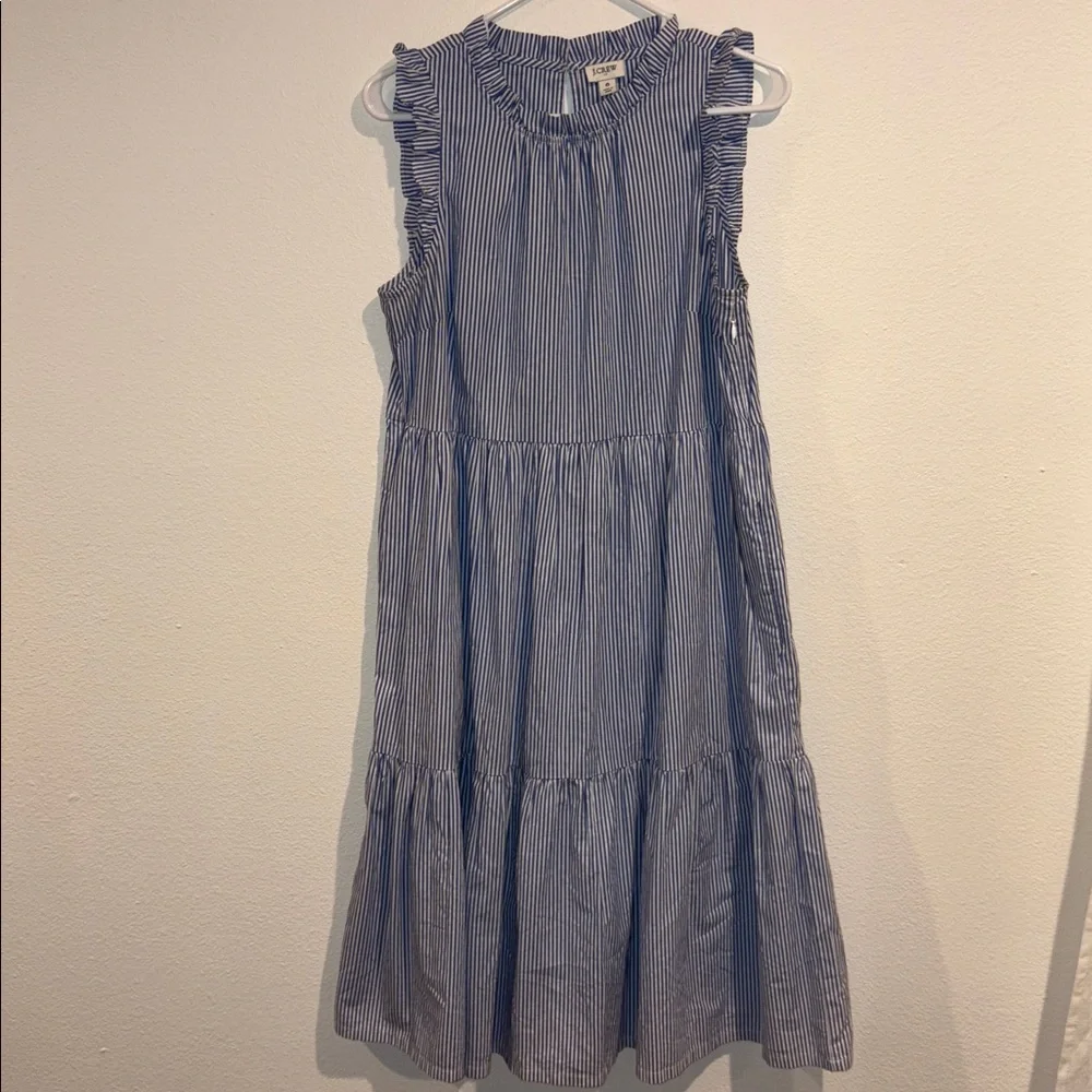 J. Crew Blue Striped Women’s Midi Dress 6